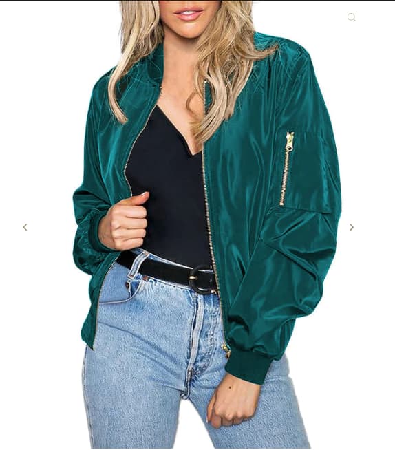 Women's Solid Color Cool Girl Baseball Jackets Round Neck Zipper Vintage Bomber Jacket Autumn Casual Female Bomber Jacket Chic Outerwear 10